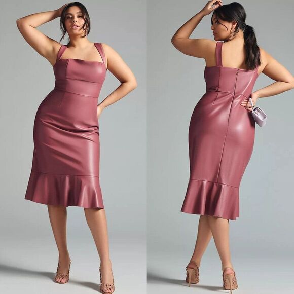 Hutch Square-Neck Faux Leather Dress 12 - Picture 2 of 10